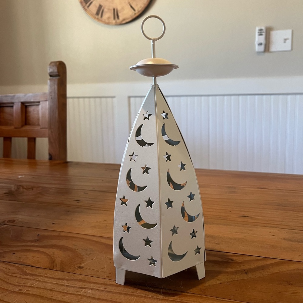 Cream Colored Star and Moon Lantern